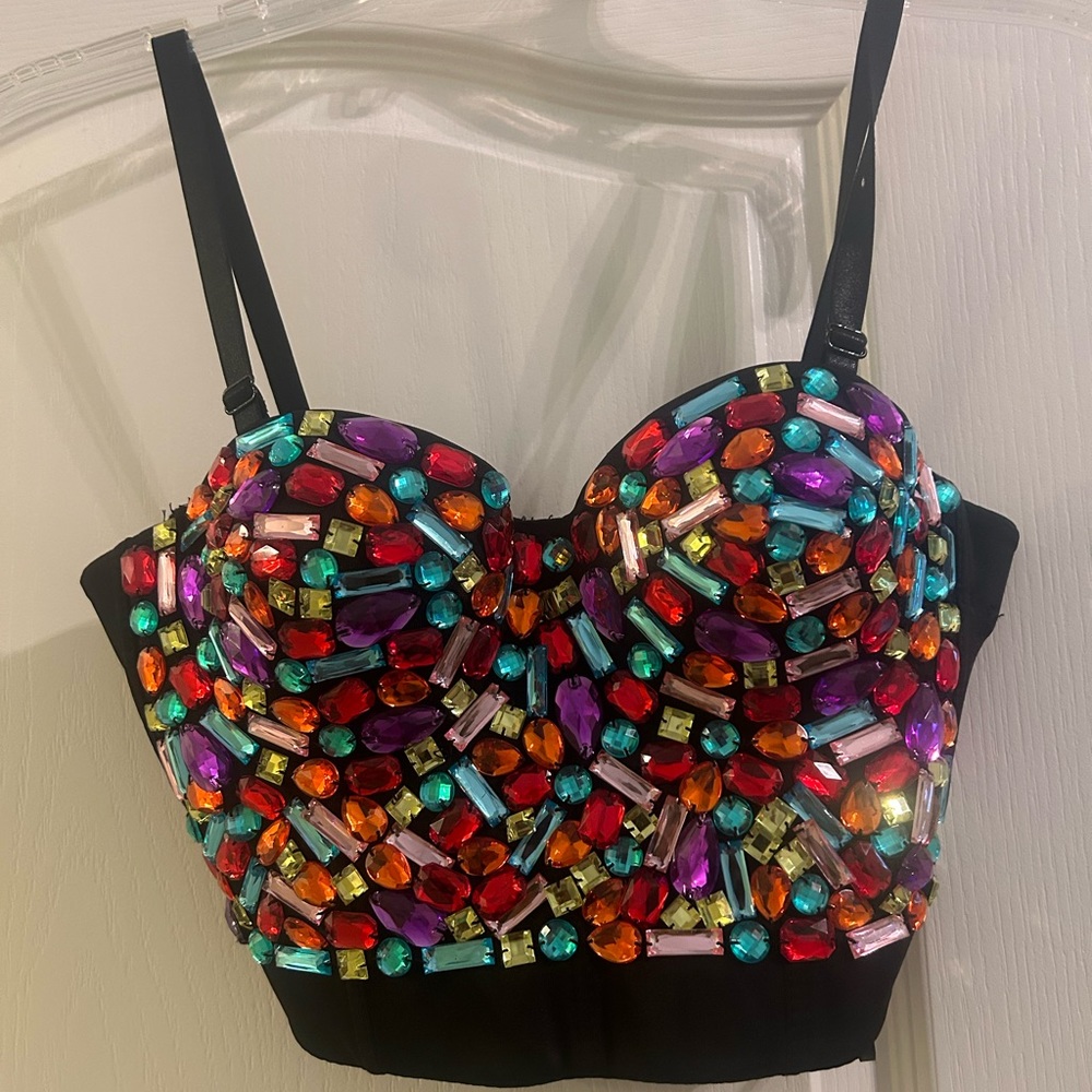 Jeweled crop top